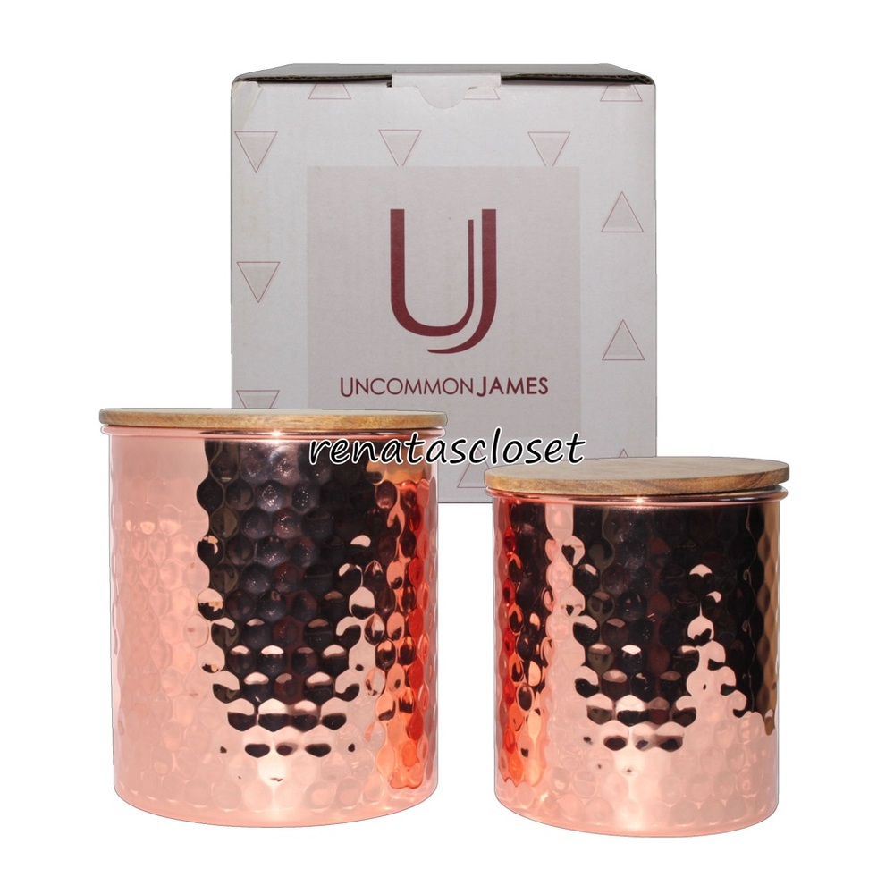 Uncommon James 2pc Hammered Copper Canister Set NWT/NIB